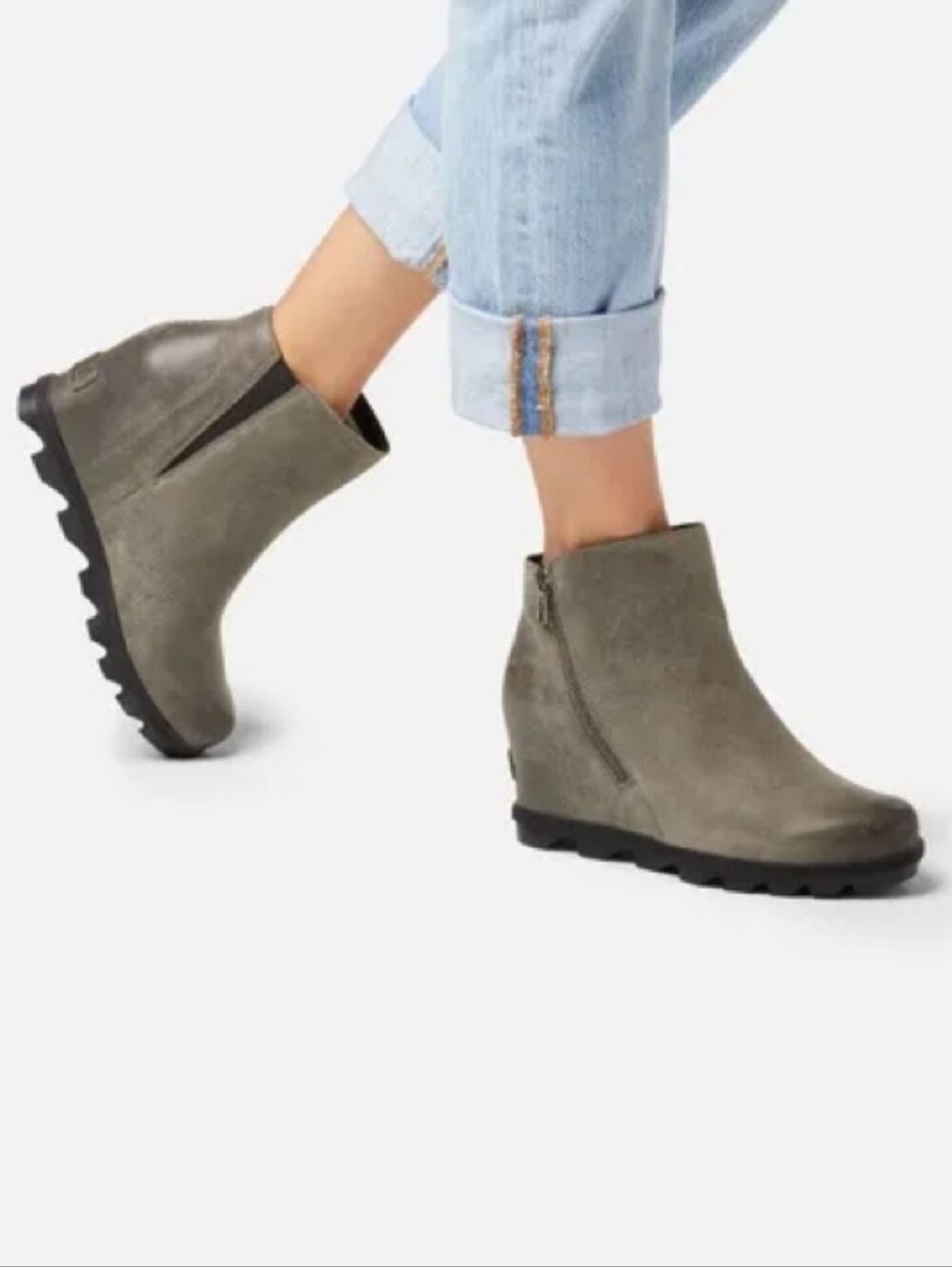 SOREL Women's Joan Of Arctic Wedge II Zip In Gray Quarry Size 9